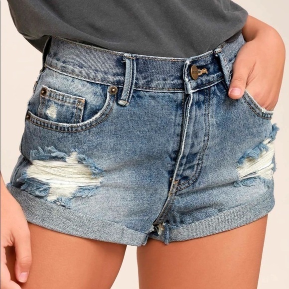 Amuse Society button fly distressed shorts size 25 - Picture 2 of 11